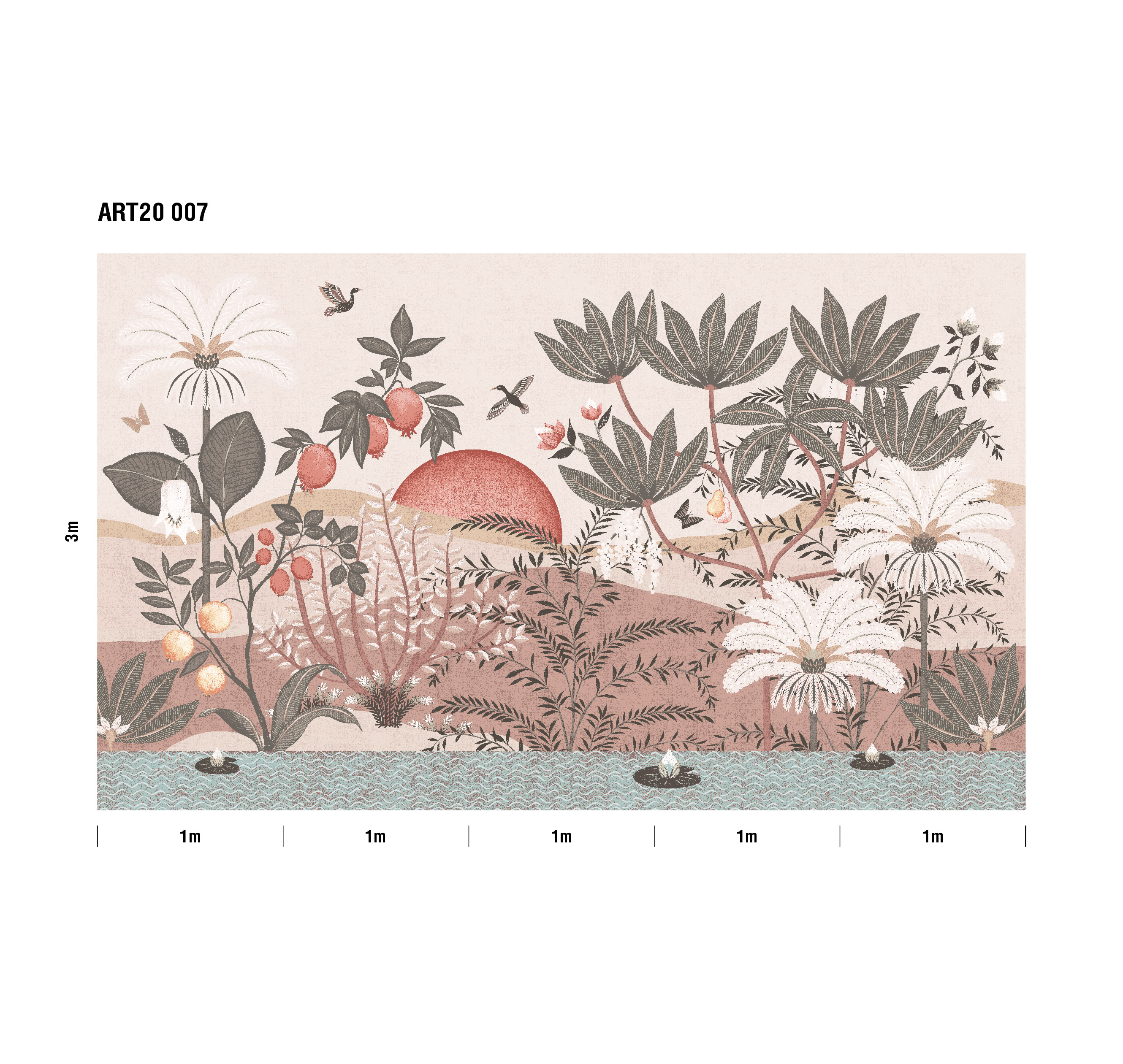 Панно Loymina Пейзаж 2 Гранатовый оазис ART20 007 3×5